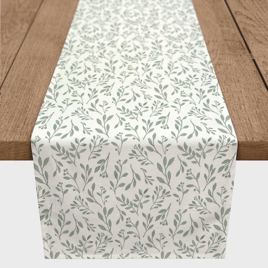 Delicate Floral Cotton Twill Runner
